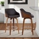 preview thumbnail 10 of 13, Alec Upholstered Wood Counter or Bar Swivel Stool Brown & Walnut - Counter Height