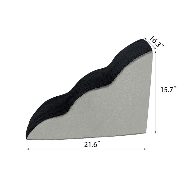 Adeco 3-Tier Dog Stairs Soft Dog Ramp with Removable Cover