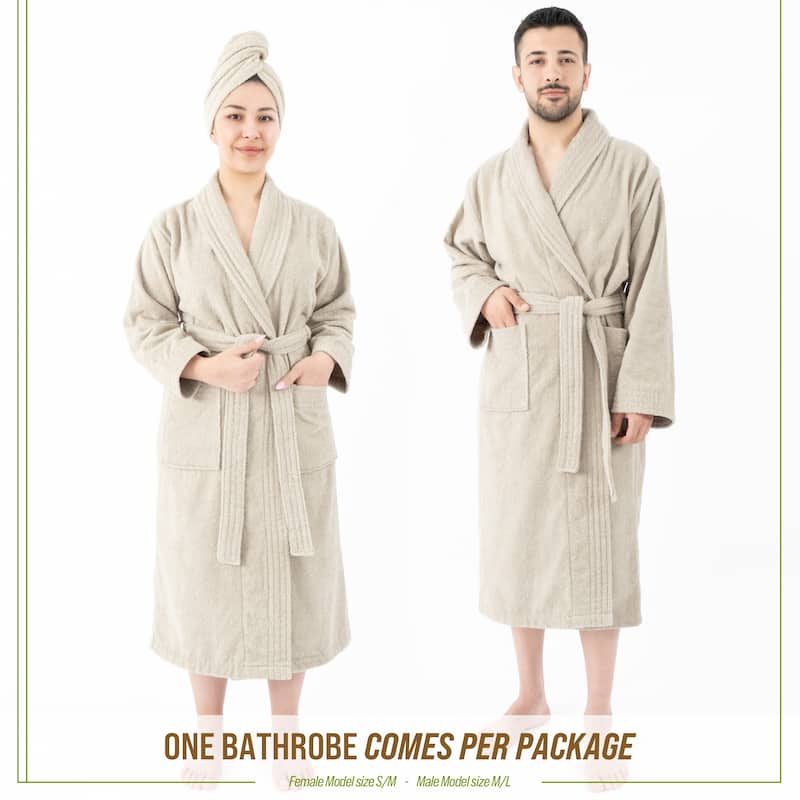 100% Cotton Robes for Women and Men, Soft Lightweight Unisex Couple Turkish Bathrobes