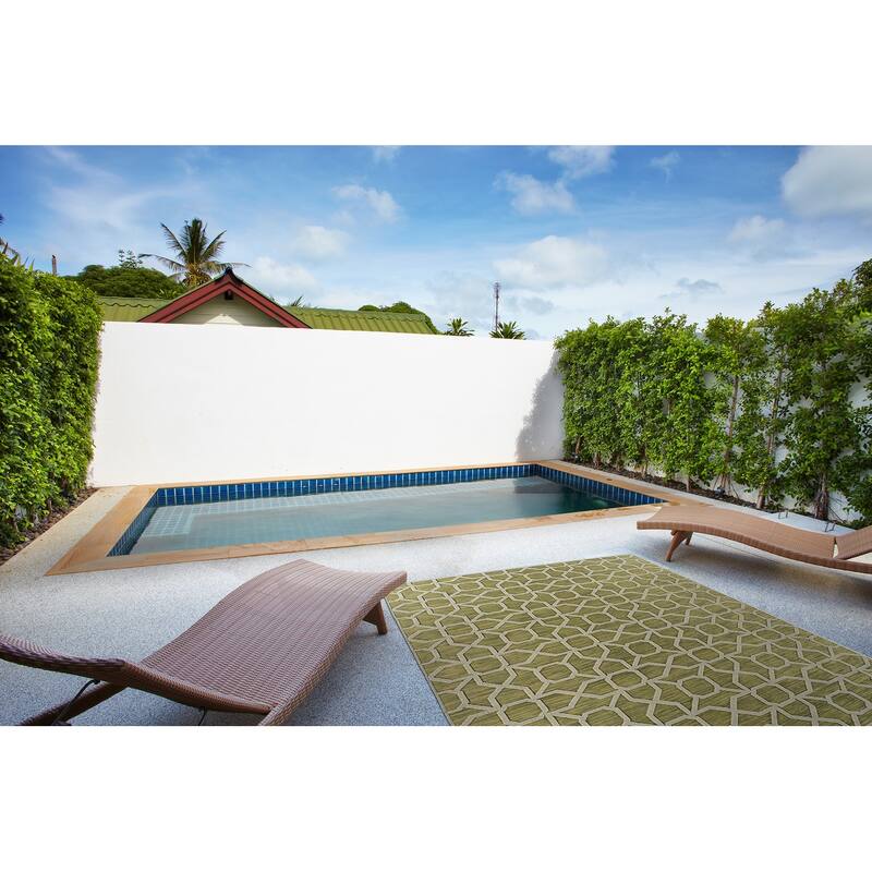 Contemporary Transitional Geometric Textured High-Low Cut & Loop Rectangle Throw Rug - 2x 3