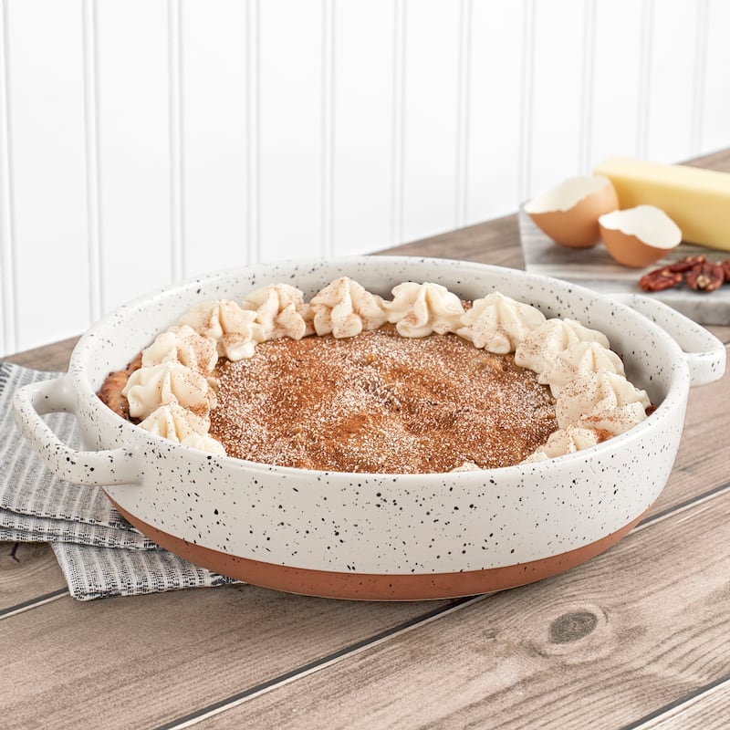 Denmark Tools for Cooks Speckled Stoneware 1.7Qt Pie Dish