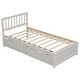 preview thumbnail 5 of 10, White Washed Twin Storage Bed with 2 Drawers&Slat Support , Wood Platform Bed with Storage and Headboard, No Box Spring Needed