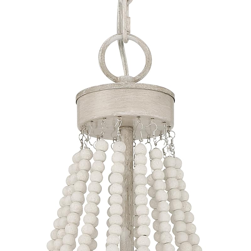 Cauhu 4-light Farmhouse Coastal Beaded Empire Chandelier for Dining Room - 16'' W x 16'' D x 27'' H