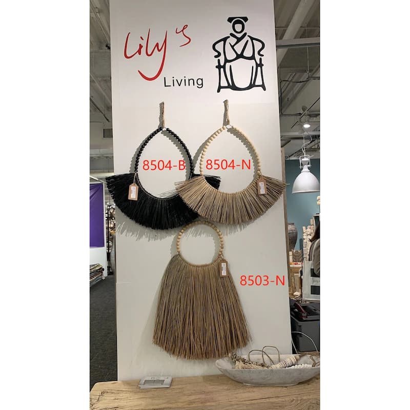 Artissance 30 in. Tall Black/Natural Finish Straw Wall Decor Small