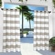 preview thumbnail 17 of 41, ATI Home Indoor/Outdoor Stripe Grommet Top Curtain Panel Pair