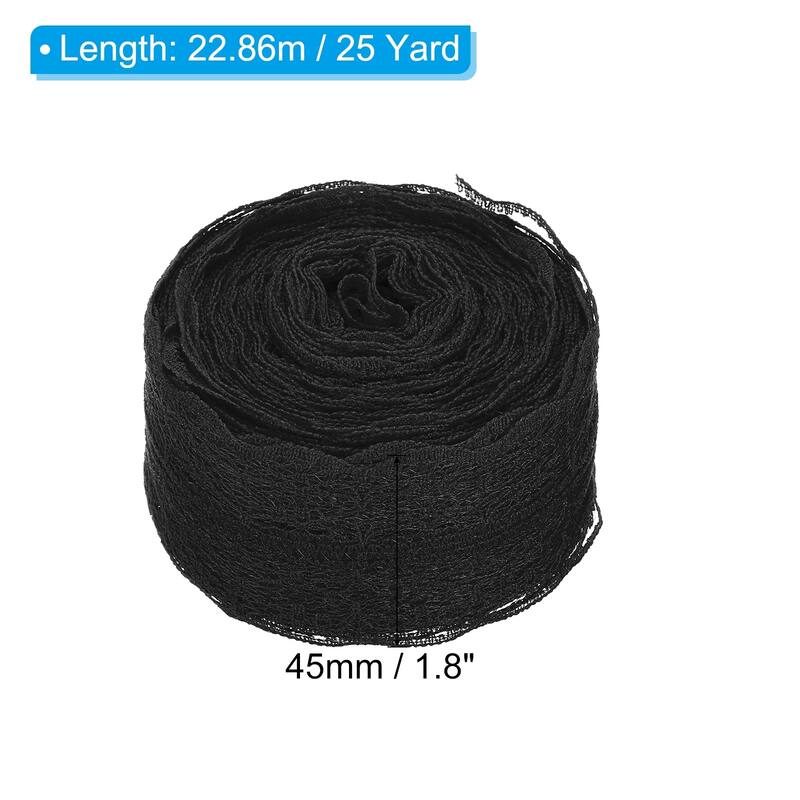 1.8" Wide 25 Yards Lace Trim Ribbon Sewing Craft Roll Wrapping Decor - Black