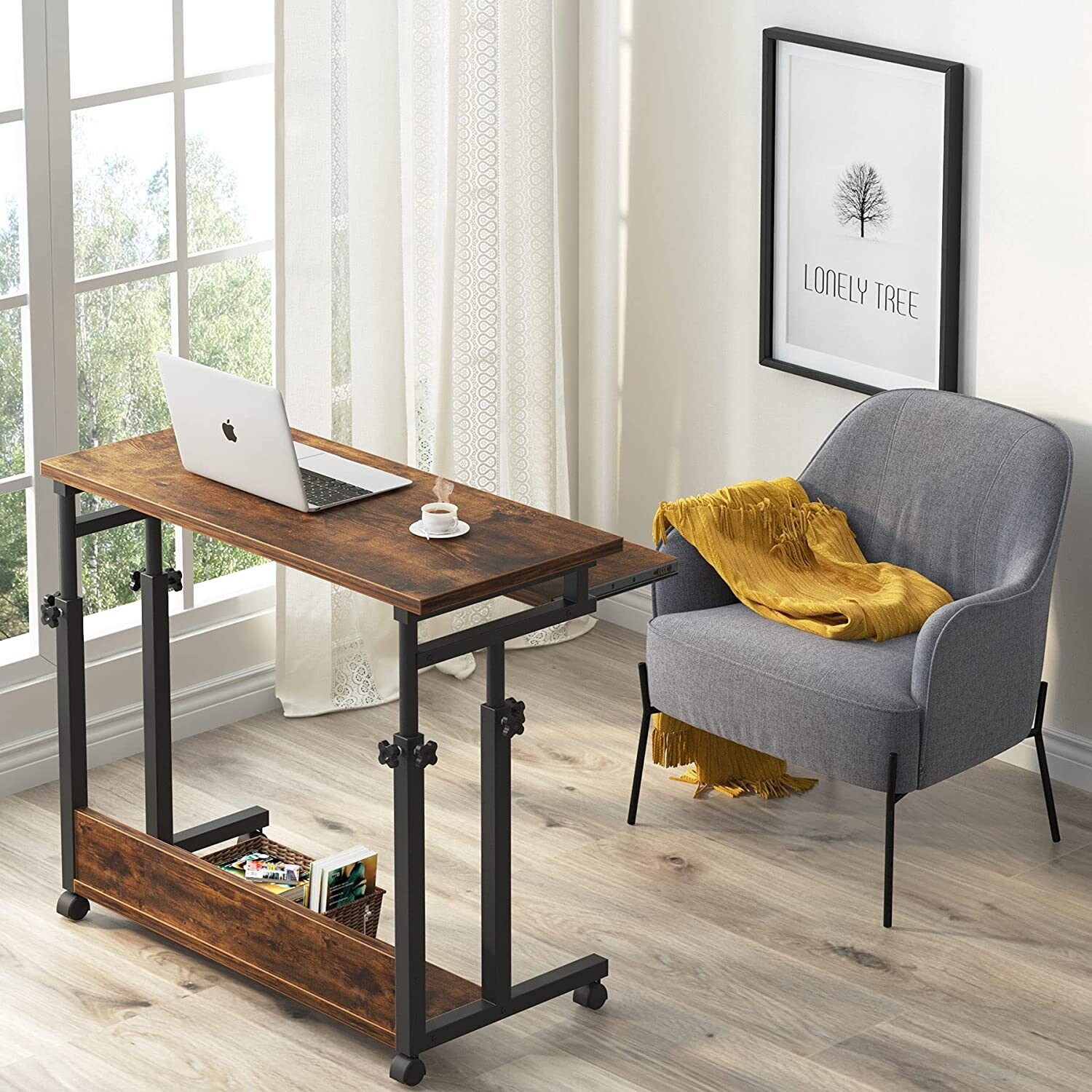 Portable Laptop Desk for Sofa and Bed Height Adjustable Small Standing Table