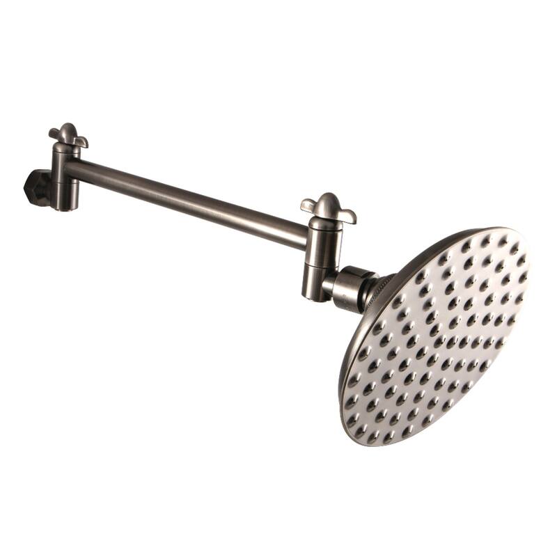 Kingston Brass Victorian 5" Showerhead with High Low Adjustable Arm - Black Stainless