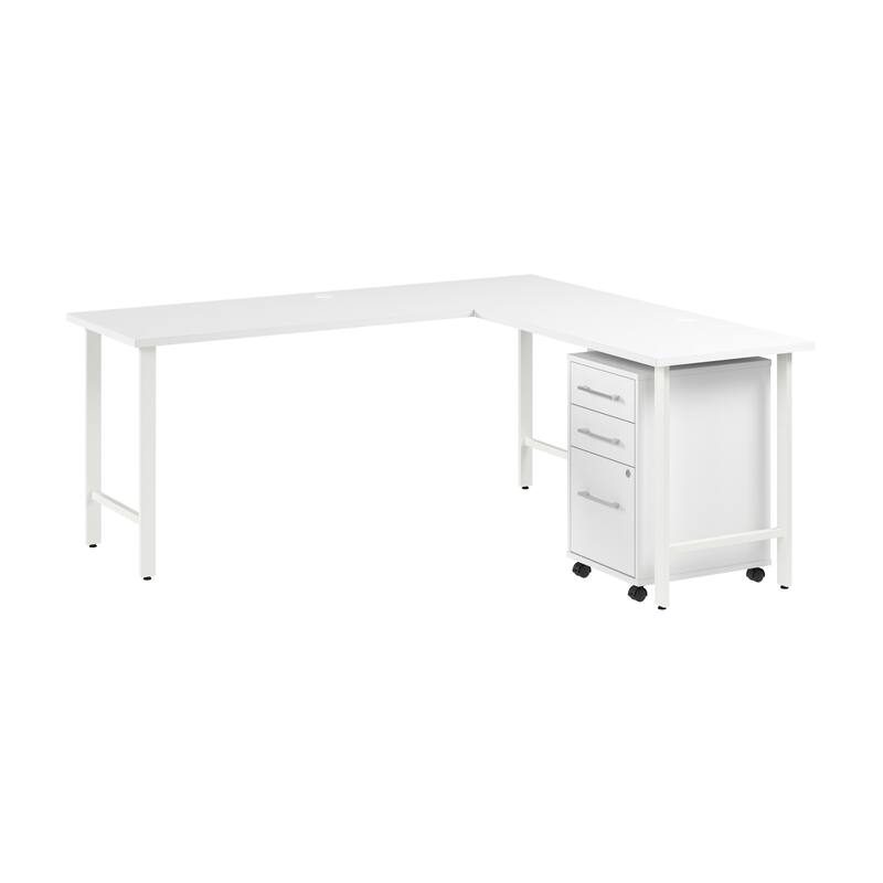 Bush Business Furniture Hustle 72W x 24D L Shaped Desk with Drawers