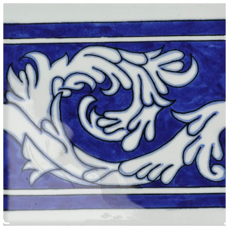 Merola Tile Provincial Deco Marina 6" x 6" Porcelain Wall Tile - (1 Tile)