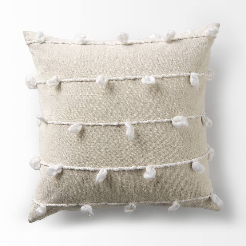 Clouds on Cream Canvas Pillow Cover