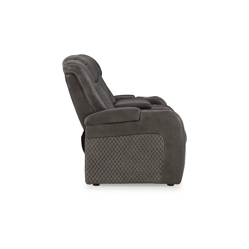 Signature Design by Ashley Fyne-Dyme Power Reclining Loveseat with Console - 74"W x 43"D x 43"H