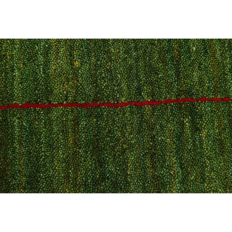 ECARPETGALLERY Hand Loomed Kashkuli Gabbeh Green Wool Rug - 3'11 x 5'10