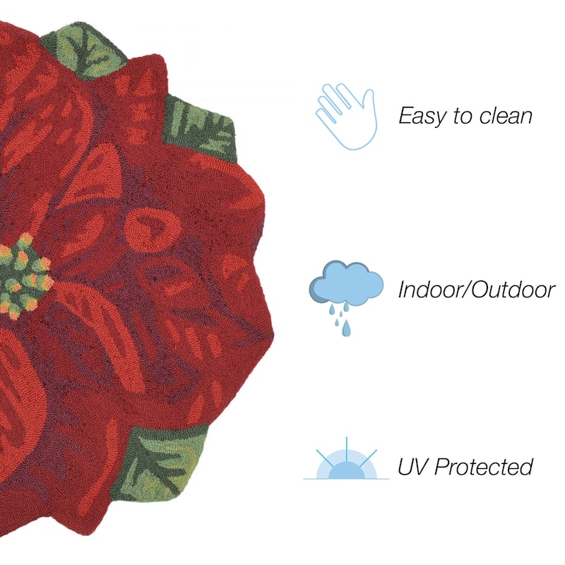 Liora Manne Frontporch Poinsettia Indoor/Outdoor Mat