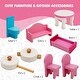 preview thumbnail 5 of 5, 2-In-1 Double Sided Kids Kitchen Playset and Dollhouse with Furniture - 25" x 19" x 38.5" (L x W x H)