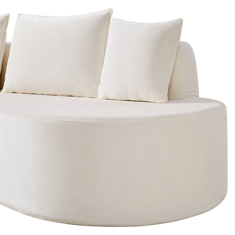 Christopher Knight Home - Curved Modular 138.6" Upholstered Sectional Sofa