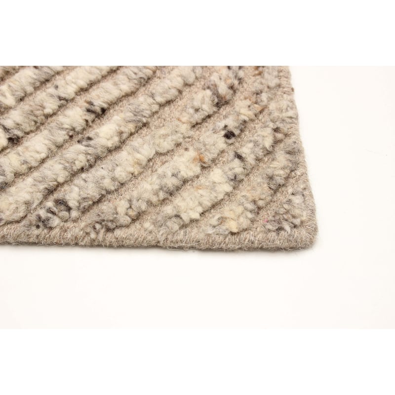 ECARPETGALLERY Hand-knotted Tangier Taupe Wool Rug - 2'1 x 2'11