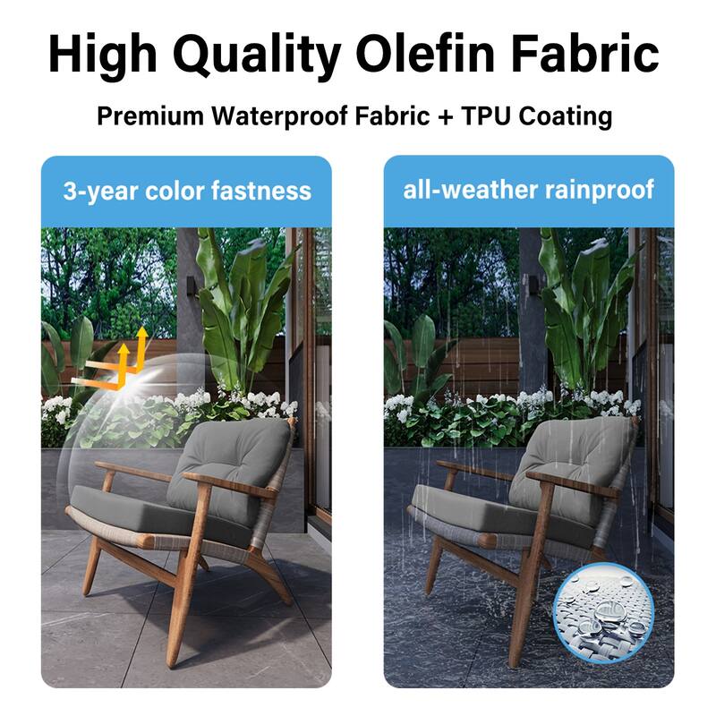 WINSOON 24x24 Inch Outdoor Deep Seat Cushion Set,Waterproof and Resistant