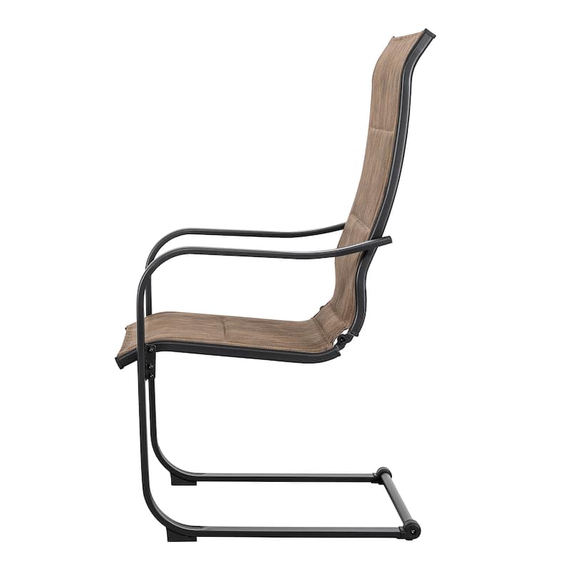 Nuu Garden 2 PCS Foam-Padded Textilene C-spring Dining Chairs
