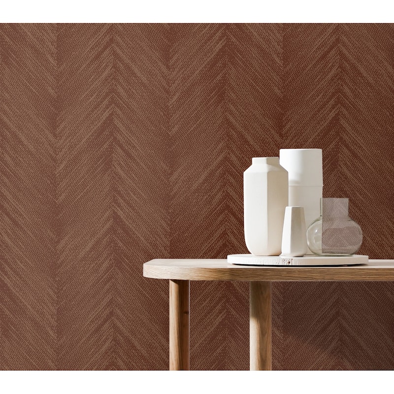 Seabrook Designs Otto Geometric Chevron Non-Woven Unpasted Wallpaper