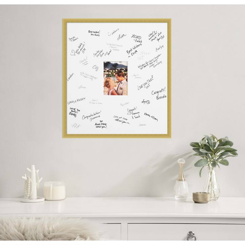 Svelte Signature Mat Picture Frame - Autograph Photo Frame Guest Book Alternative for Weddings, Graduations, or Retirement