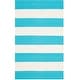 preview thumbnail 122 of 148, SAFAVIEH Handmade Montauk Caspian Stripe Cotton Flatweave Rug 2'6" x 4' - Turquoise/Ivory