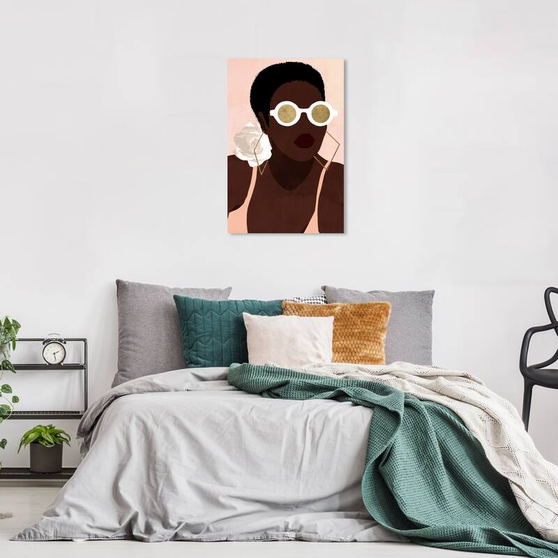 Wynwood Studio Canvas Fashion and Glam Through Gold Colored Glasses Brown and Dark Brown Wall Art Canvas Print - 24 x 16