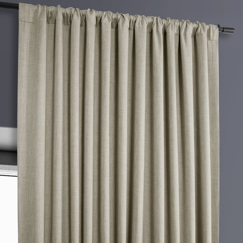 Exclusive Fabrics Faux Linen Extra Wide Room Darkening Curtains Panel - Versatile Privacy Drapery for Wide Windows (1 Panel)