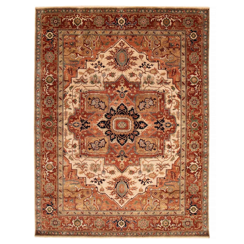 ECARPETGALLERY Hand-knotted Jules Sultane Ivory Wool Rug - 8'10 x 11'10 - Ivory - 8'10 x 11'10