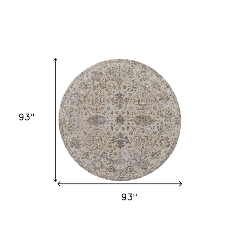 Tino Power Loomed Distressed Geometric Area Rug By HomeRoots - 93' X '93' X '0.39