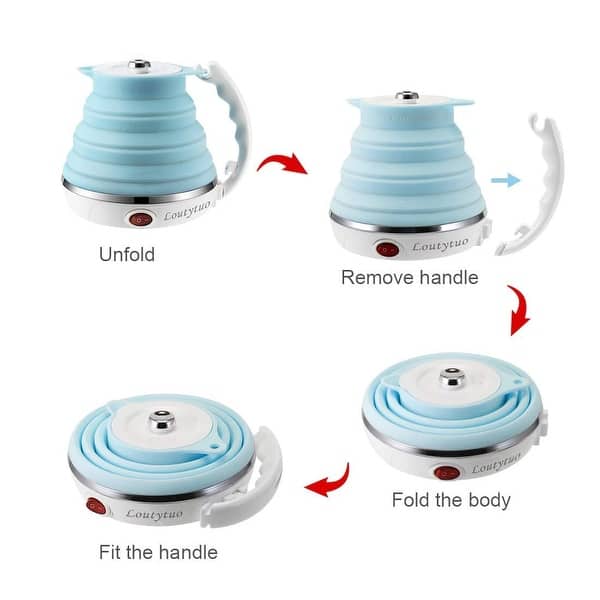 Food Grade Silicone Travel Foldable Water Heater Boiler Tea Kettle Electric  - Overstock - 30842131