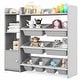 preview thumbnail 1 of 8, Gymax 4-Tier Kids Toy Storage Organizer Bookshelf w/ 8 Toy Organizer Grey