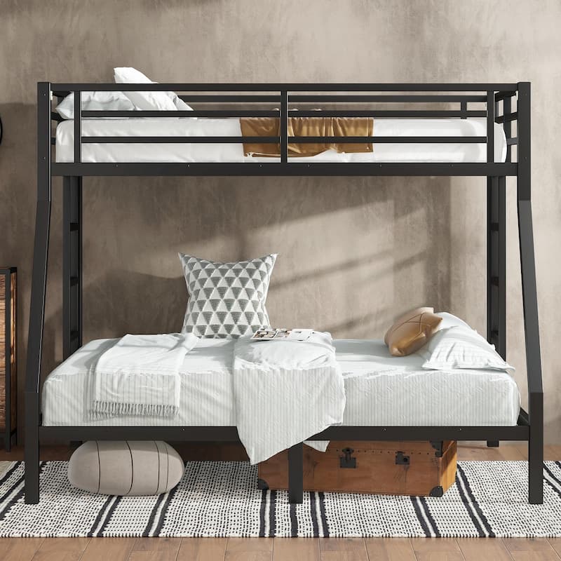 Metal Bunk Bed for Teens and Adults, Space-Saving, Noise-Reduced