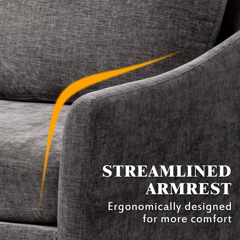 Modern Chenille Sectional Sofa with Reversible Chaise and Ottoman, Perfect for Living Rooms with Sleeper Function