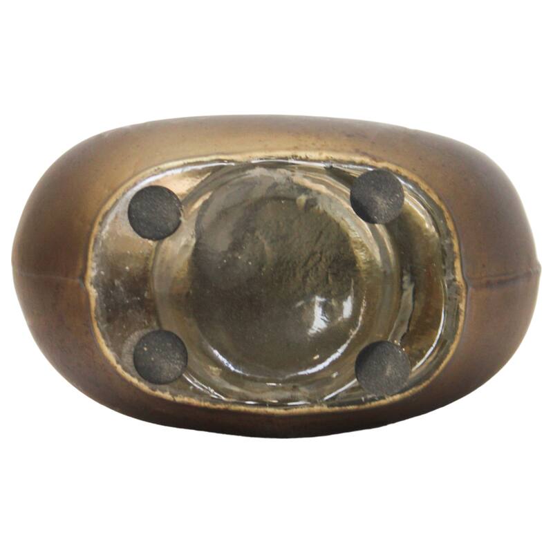 Glass Vase with Aluminum Swirl Top Accent Modern Artistic Design