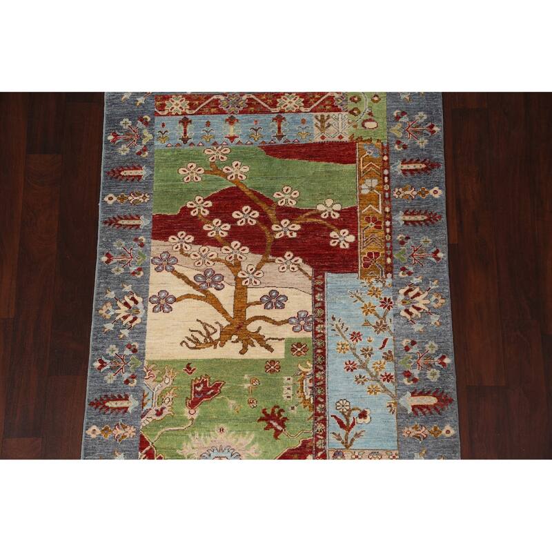 Vegetable Dye Kazak Oriental Wool Area Rug Hand-knotted Foyer Carpet - 3'11" x 5'9"
