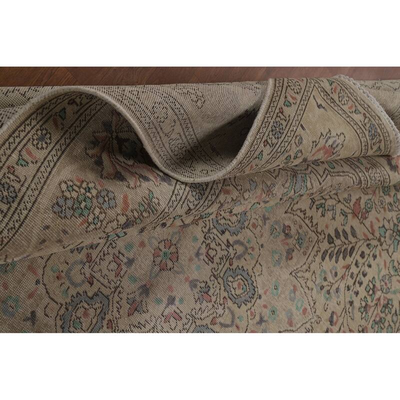 Floral Tabriz Persian Area Rug Hand-Knotted Wool Carpet - 9'10"x 12'6"