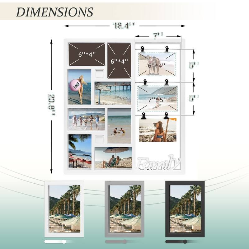 11 Opening Multi Compartment Display Photo Frame