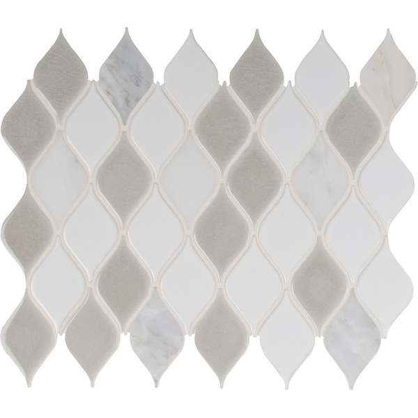 MSI SMOT-SP-CRE8MM 12" x 12" Rain Drop Mosaic Sheet - Varied Porcelain and Stone Visual - Sold by Carton (10 SF/Carton)