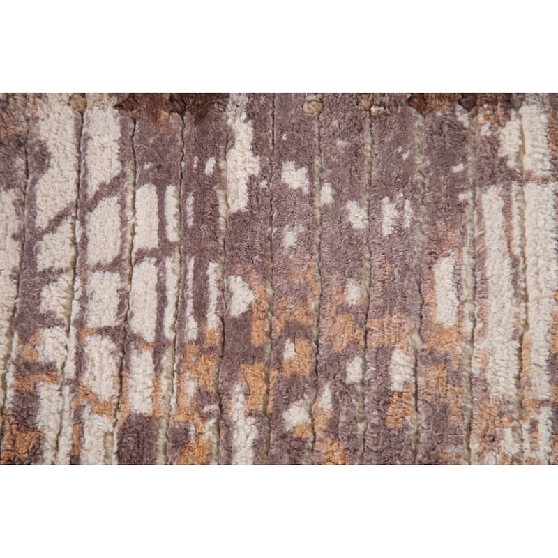 Modern Striped Abstract Accent Rug Wool Carpet - 4'0"x 6'0"