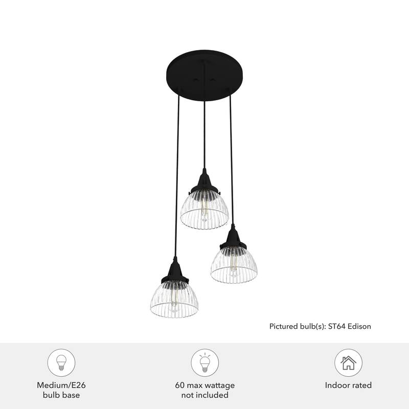 Hunter Cypress Grove 3-Light Cluster Pendant - Island, Dining Room, Entry - Transitional