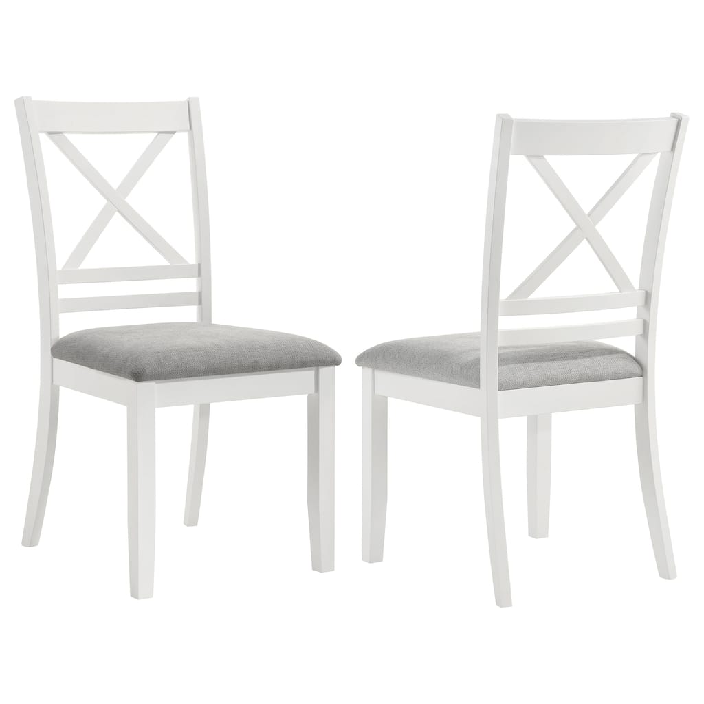 Hollis White Cross Back Wood Dining Side Chair (Set of 2)