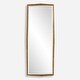 preview thumbnail 1 of 5, Faceted Profile Wood Framed Beveled Dressing Mirror - 76" - Antiqued Gold Finish
