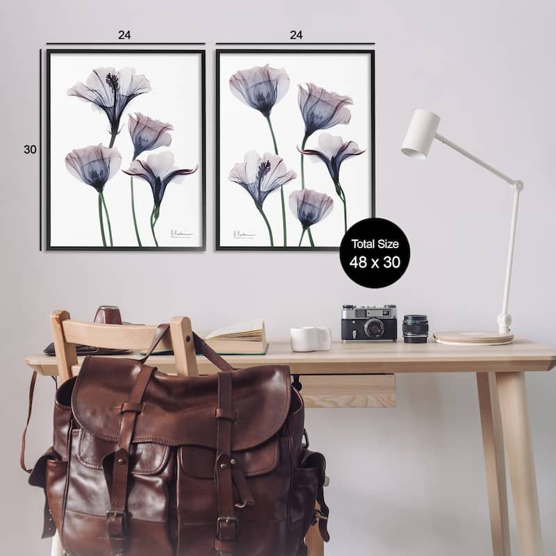 Stupell Bountiful Dusk Lilies Framed Giclee Art Design By Albert Koetsier (Set of 2)