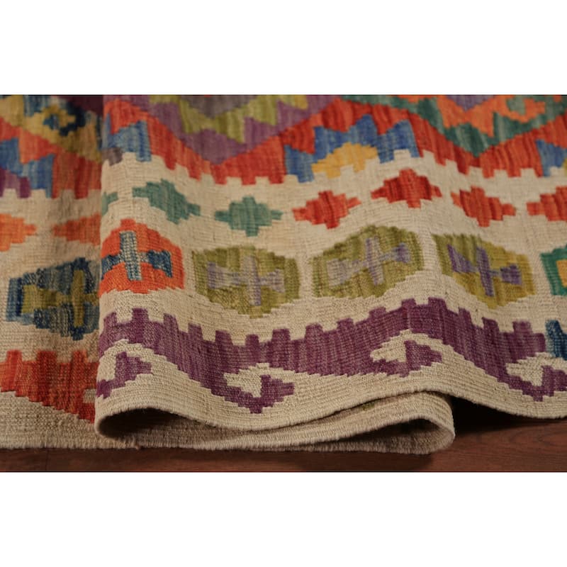 Kilim Oriental Large Rug Hand-Woven Wool Carpet - 10'0"x 16'8"