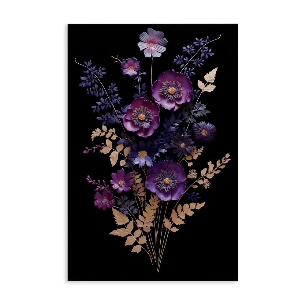 Stupell Dimensional Purple Flowers Canvas Wall Art Design By Heidi Kuntz
