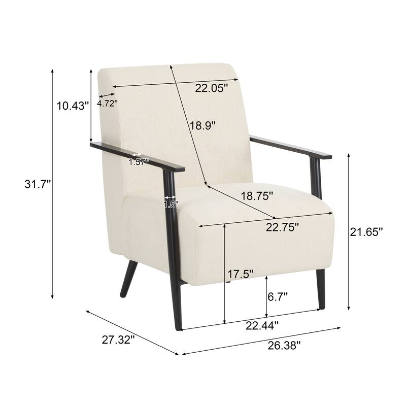 Polyester Lounge Chairs (Set of 2） with Sturdy Metal Frames, Ergonomic Design, and Space-Saving Profile