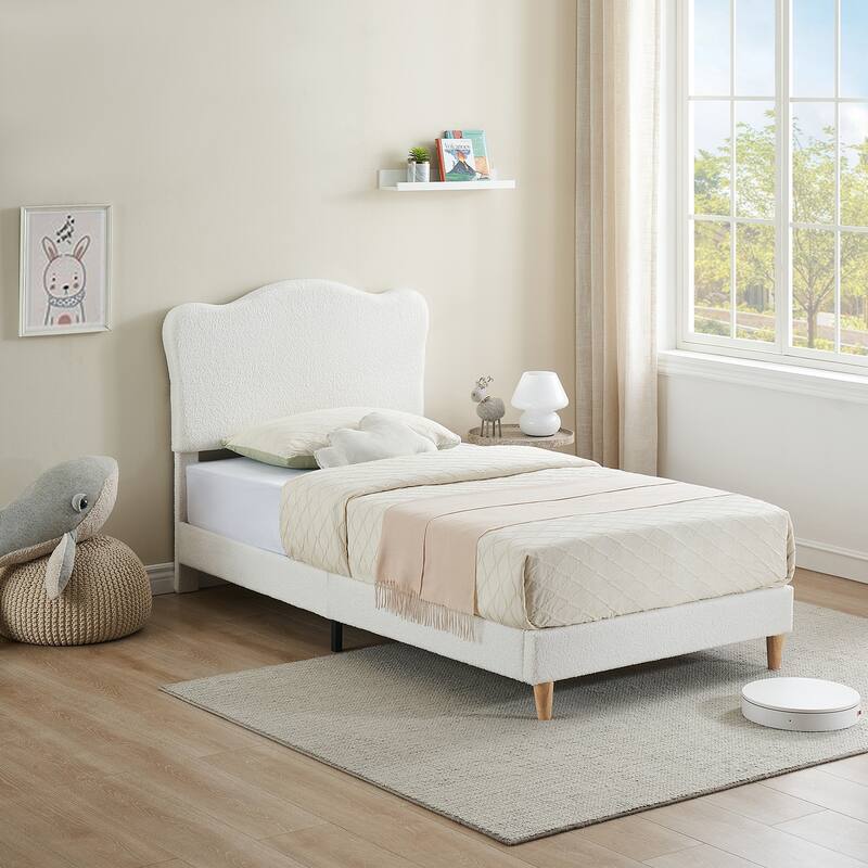 Upholstered Twin Size Platform with Headboard