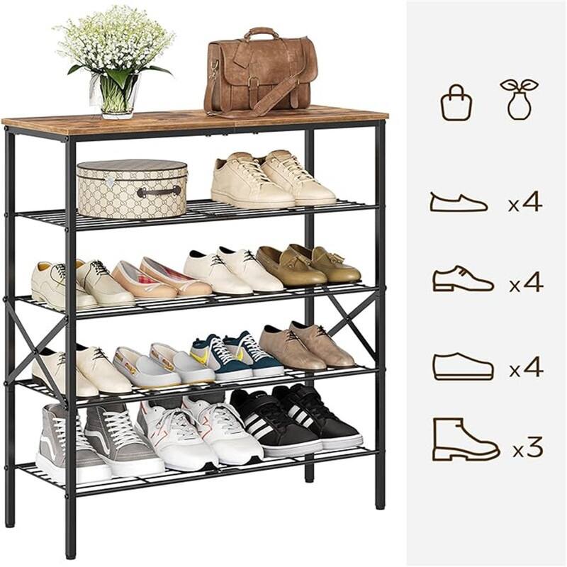 5-Tier Shoe Storage - 10.8"D x 27.8"W x 32.7"H