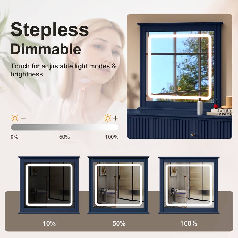 Smart LED Vanity Mirror with 3-Color Light